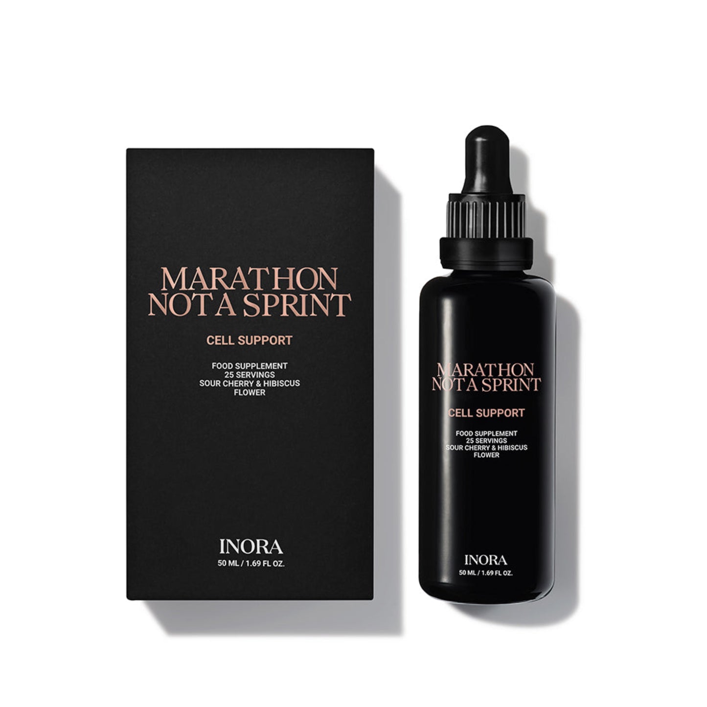 INORA Marathon Not A Sprint supplement bottle with packaging box