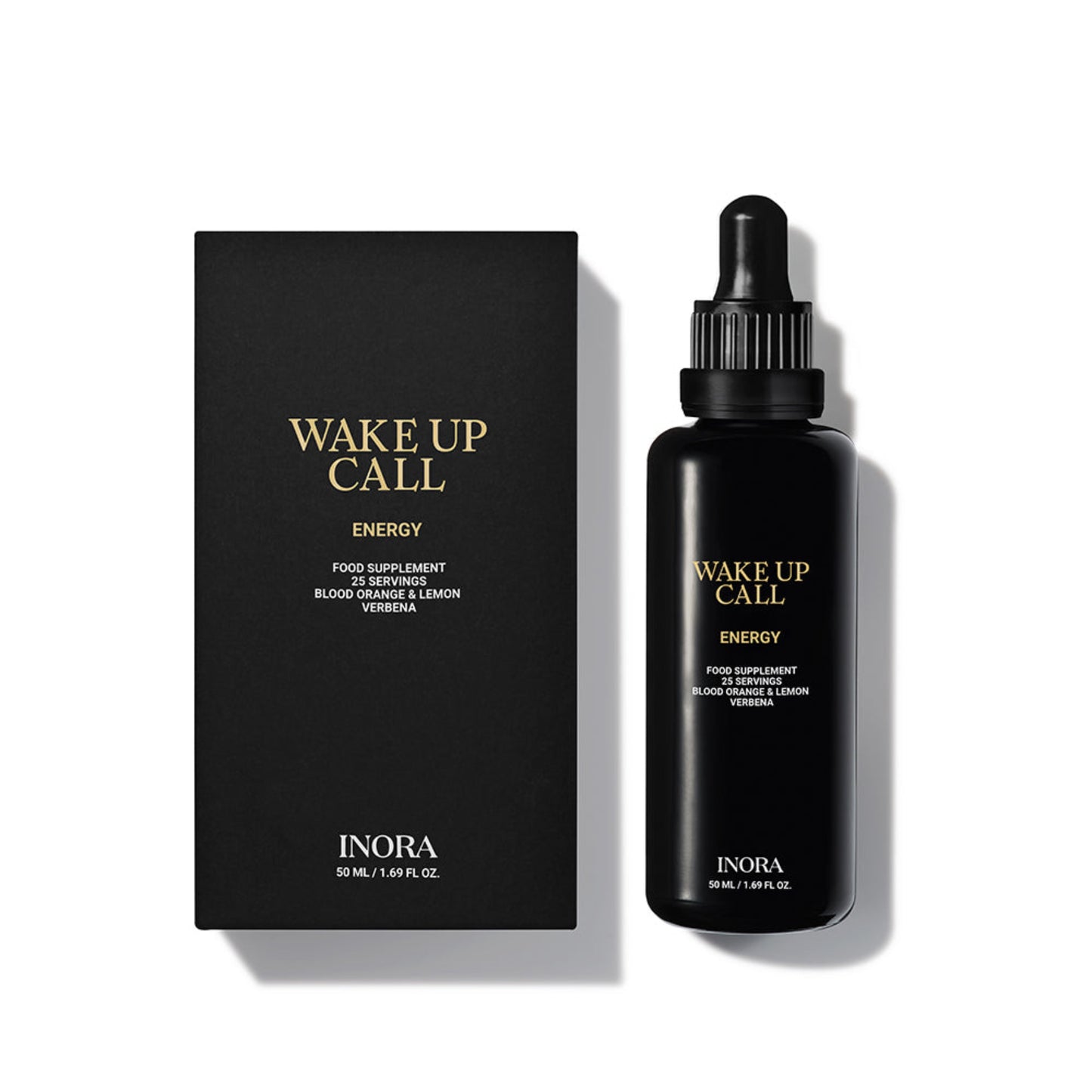 INORA Wake Up Call supplement bottle with packaging box